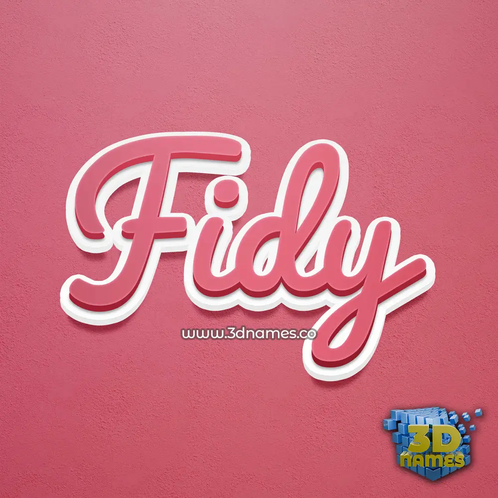fidy in Red Scribble style - 3D name wallpaper