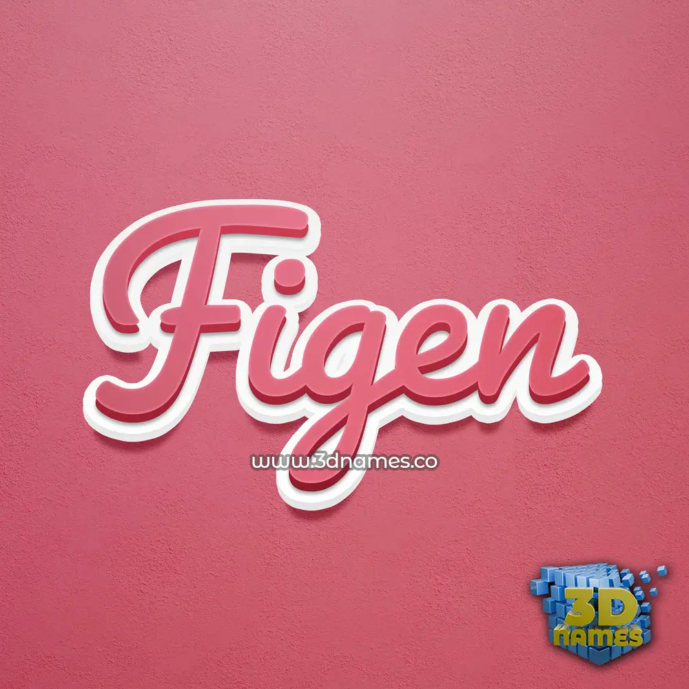 figen in Red Scribble style - 3D name wallpaper