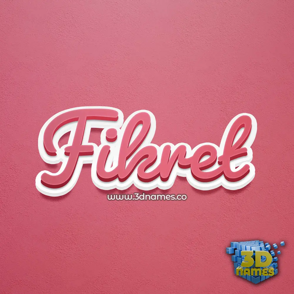 fikret in Red Scribble style - 3D name wallpaper