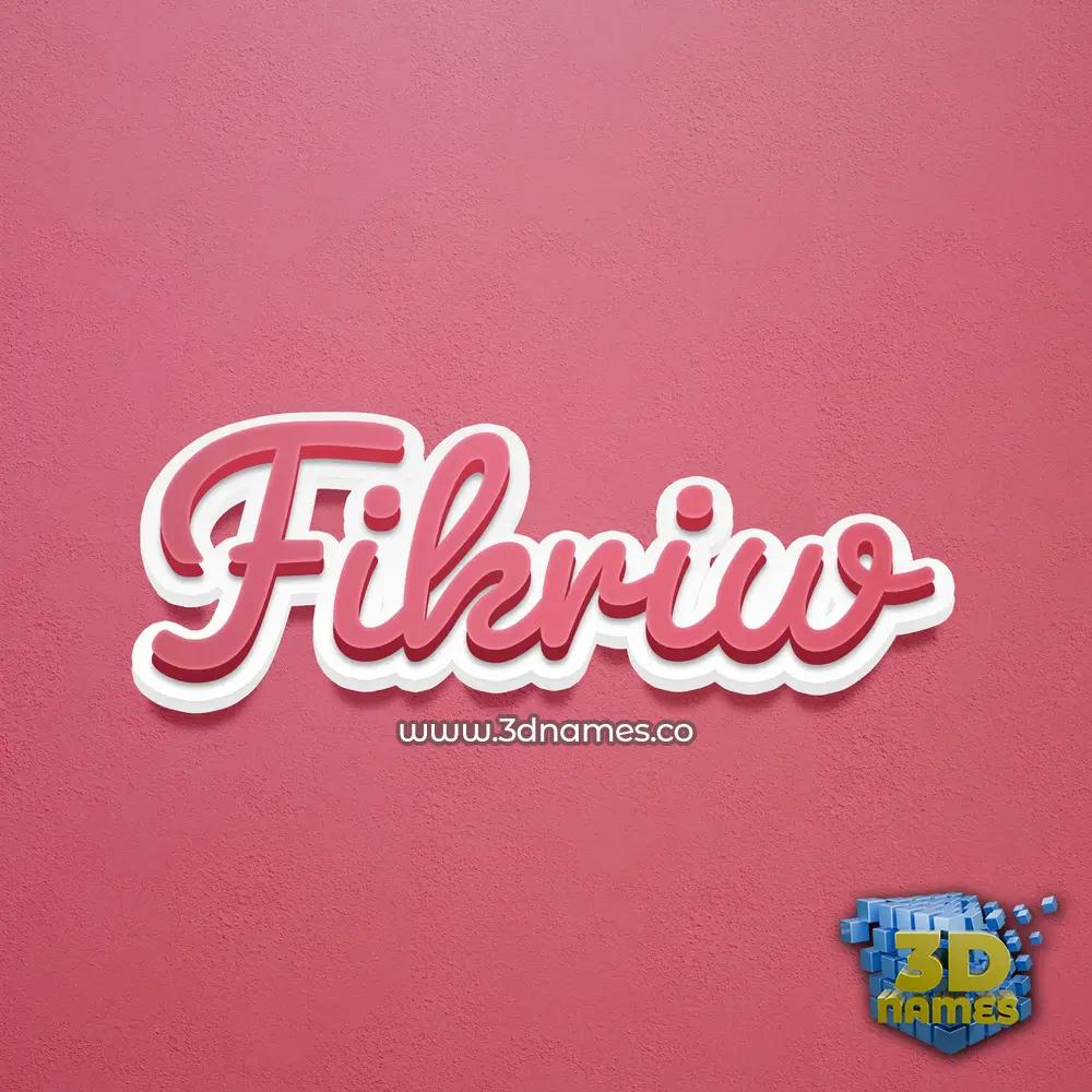 fikriw in Red Scribble style - 3D name wallpaper