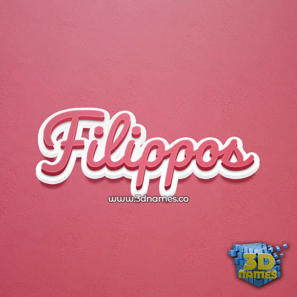 filippos in Red Scribble style - 3D name wallpaper