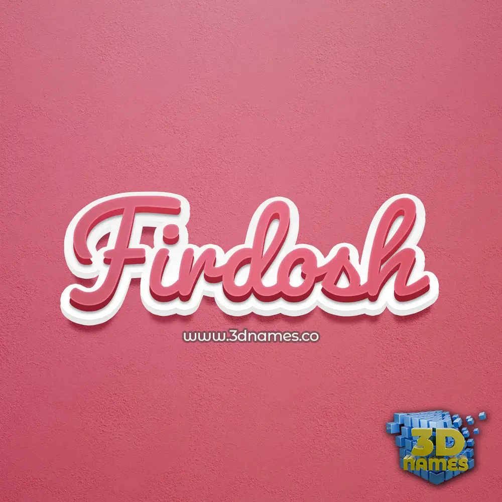 firdosh in Red Scribble style - 3D name wallpaper