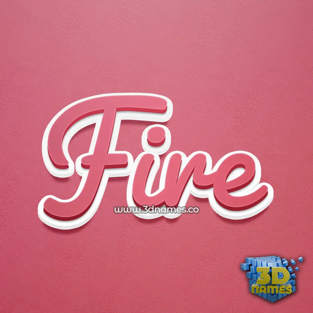 fire in Red Scribble style - 3D name wallpaper