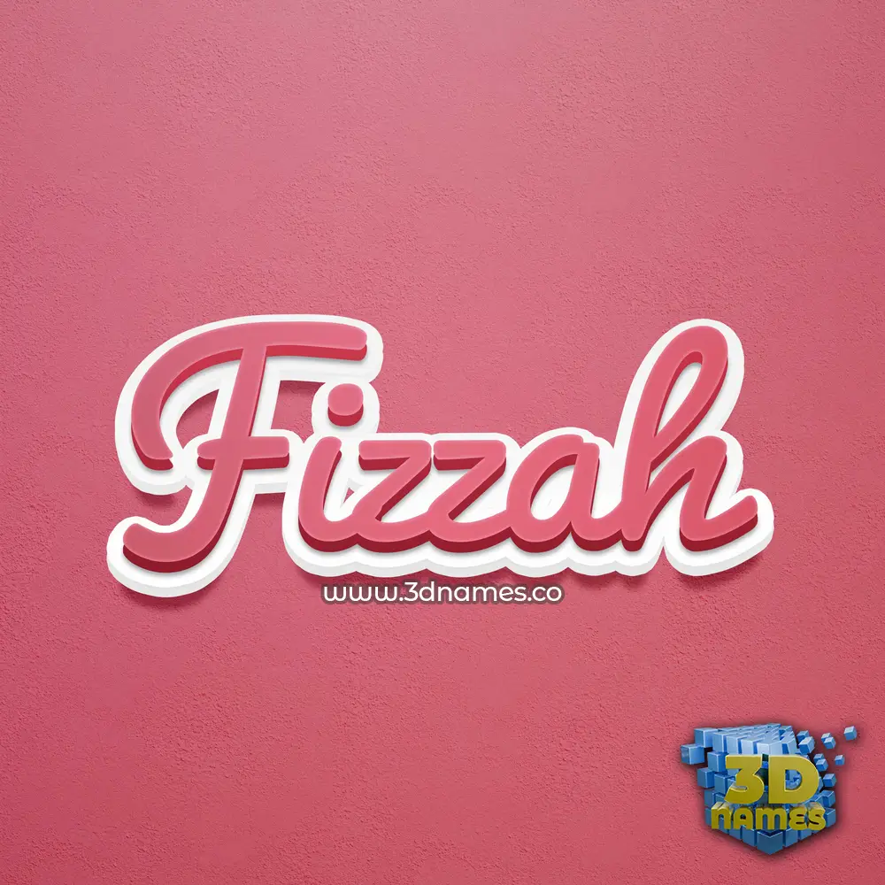 fizzah in Red Scribble style - 3D name wallpaper