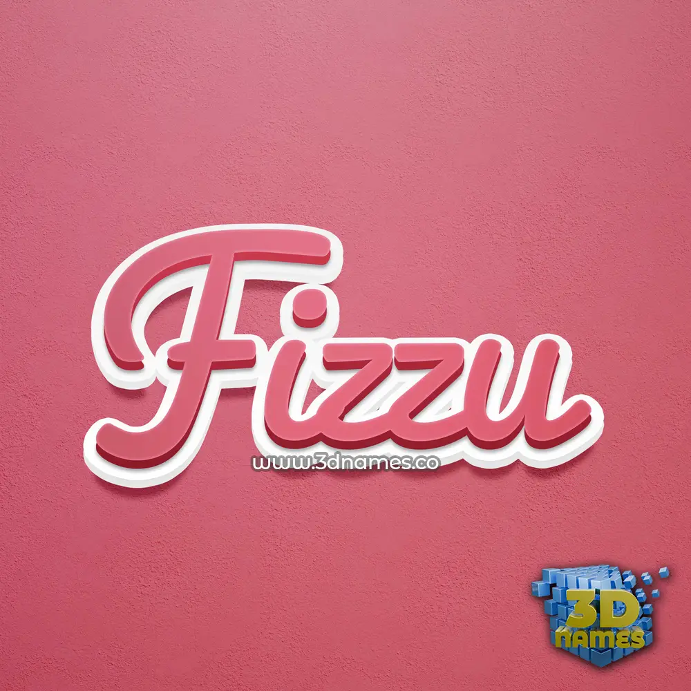 fizzu in Red Scribble style - 3D name wallpaper