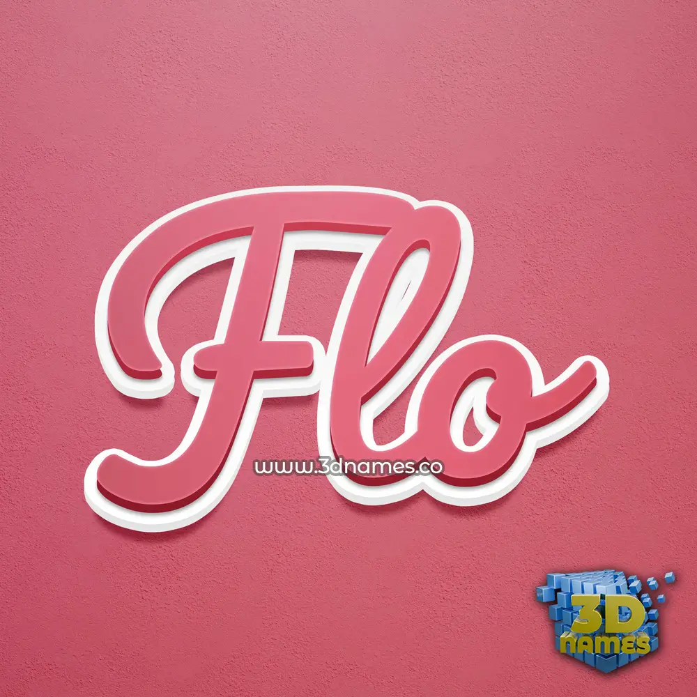 flo in Red Scribble style - 3D name wallpaper