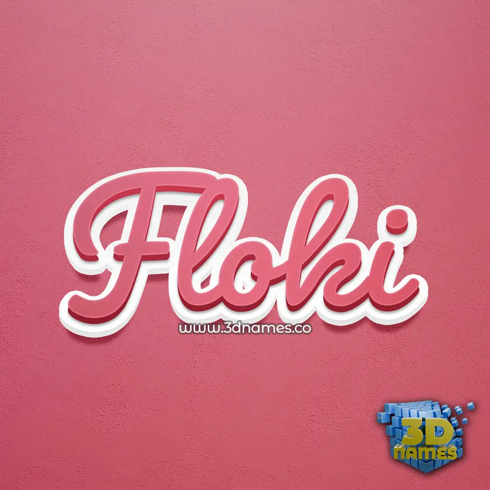 floki in Red Scribble style - 3D name wallpaper floki in Red Scribble style - 3D name wallpaper