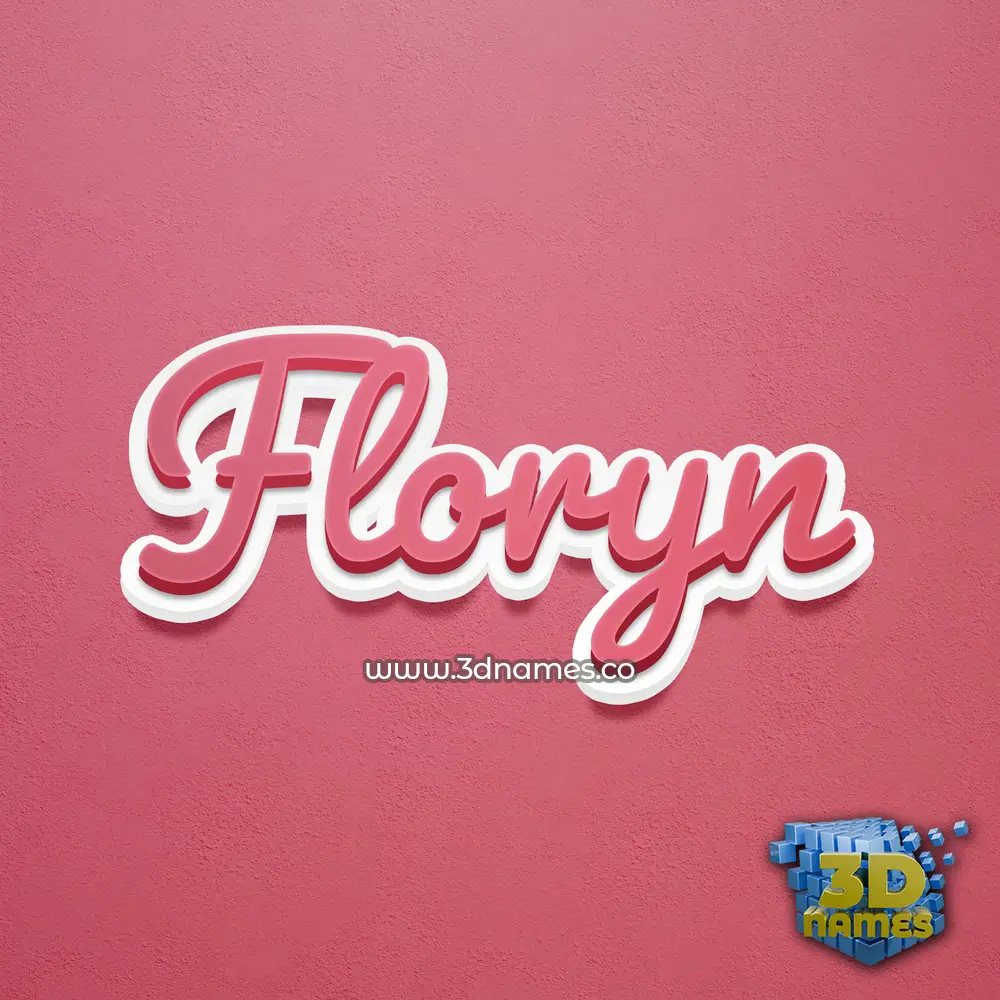 floryn in Red Scribble style - 3D name wallpaper