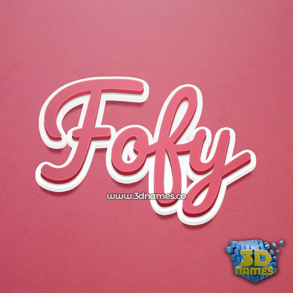 fofy in Red Scribble style - 3D name wallpaper