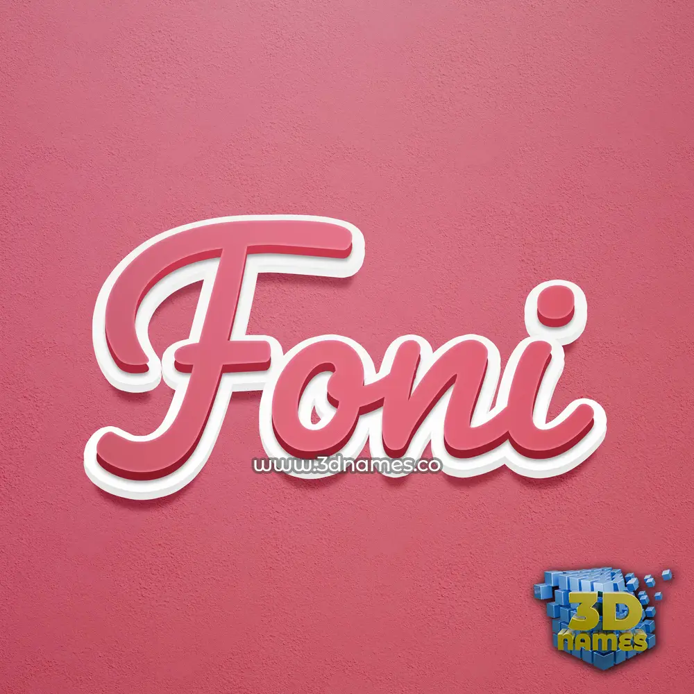 foni in Red Scribble style - 3D name wallpaper