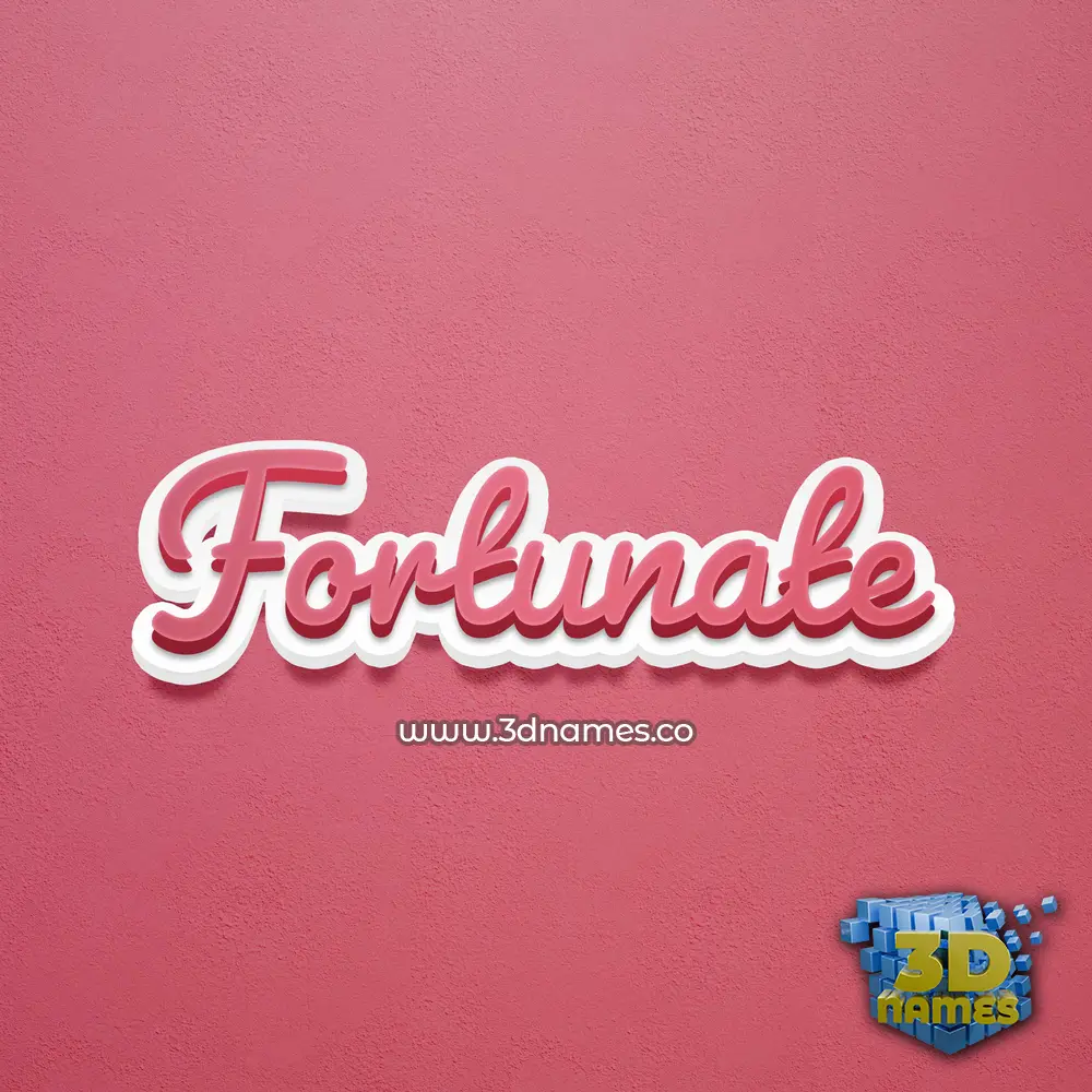fortunate in Red Scribble style - 3D name wallpaper