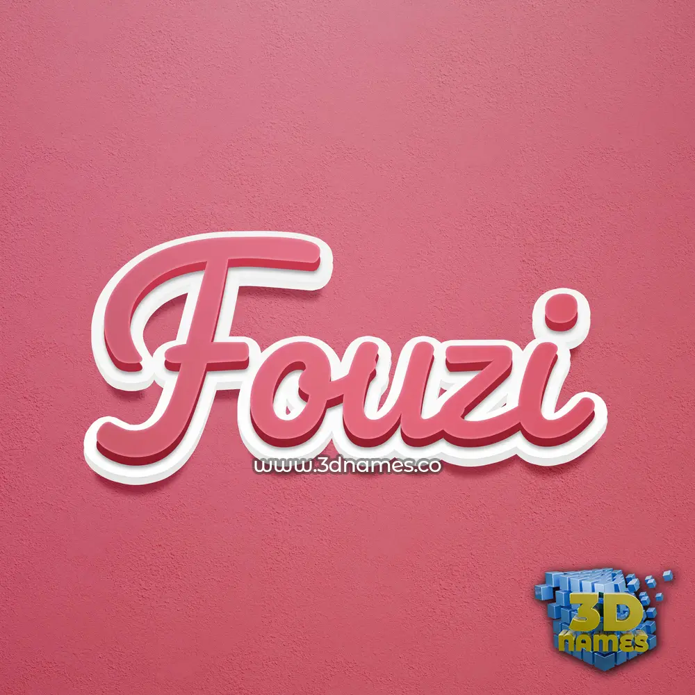 fouzi in Red Scribble style - 3D name wallpaper