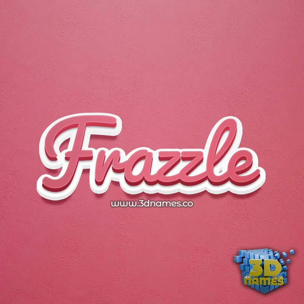 frazzle in Red Scribble style - 3D name wallpaper
