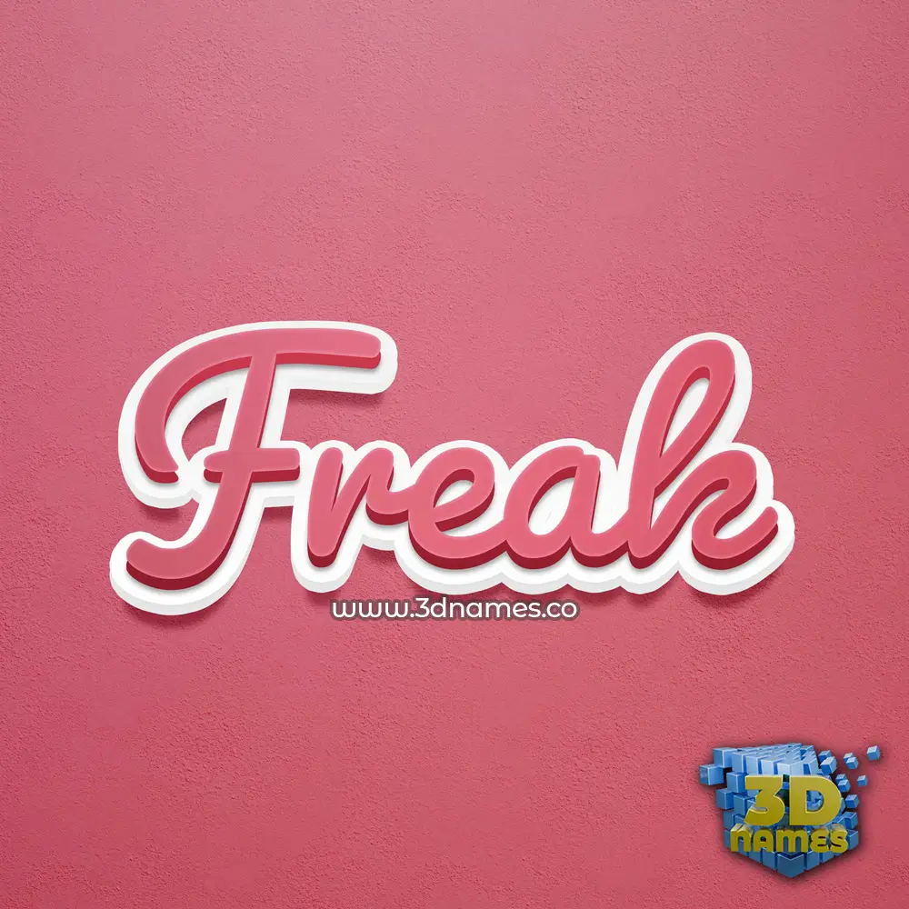 freak in Red Scribble style - 3D name wallpaper