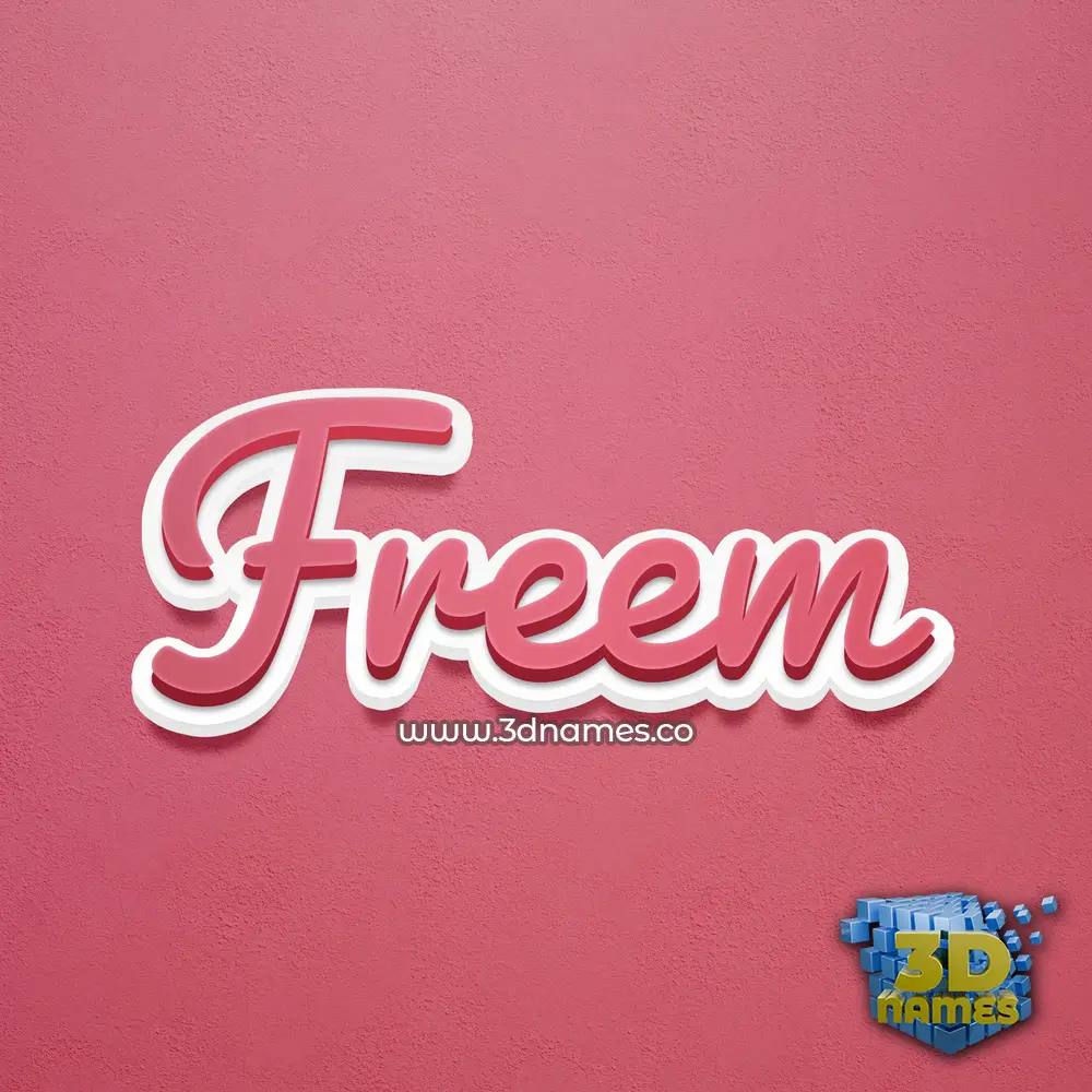 freem in Red Scribble style - 3D name wallpaper