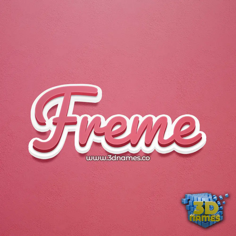 freme in Red Scribble style - 3D name wallpaper