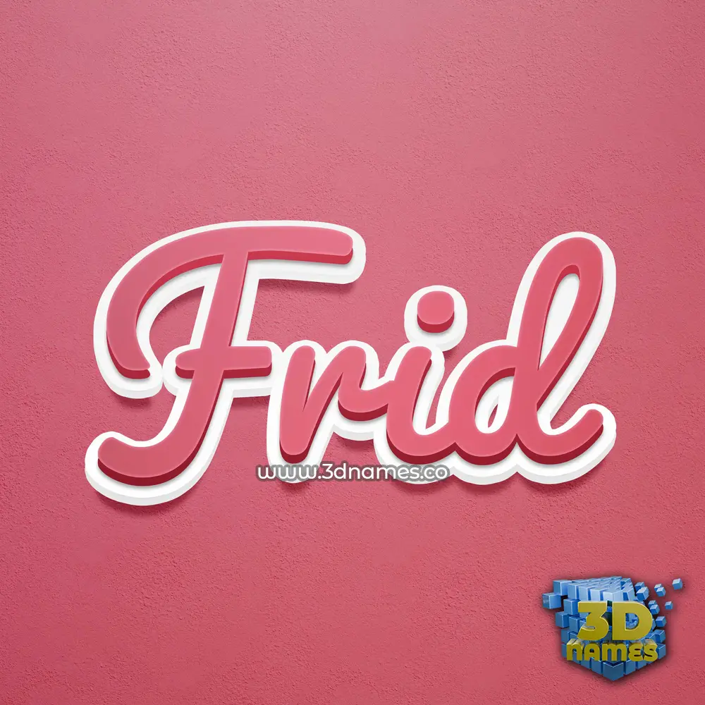 frid in Red Scribble style - 3D name wallpaper