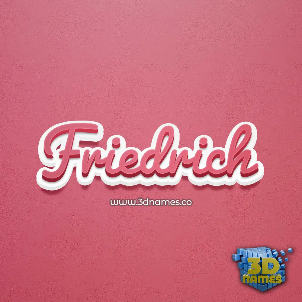 friedrich in Red Scribble style - 3D name wallpaper