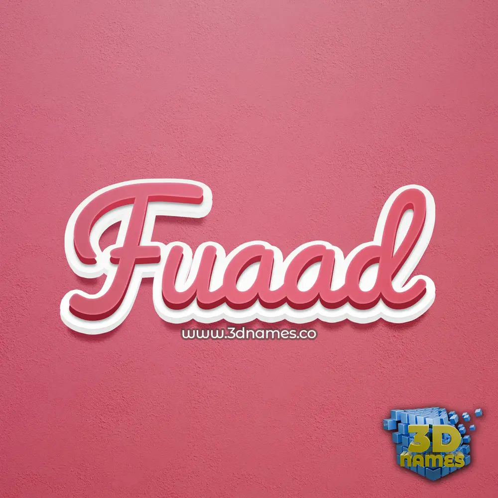 fuaad in Red Scribble style - 3D name wallpaper