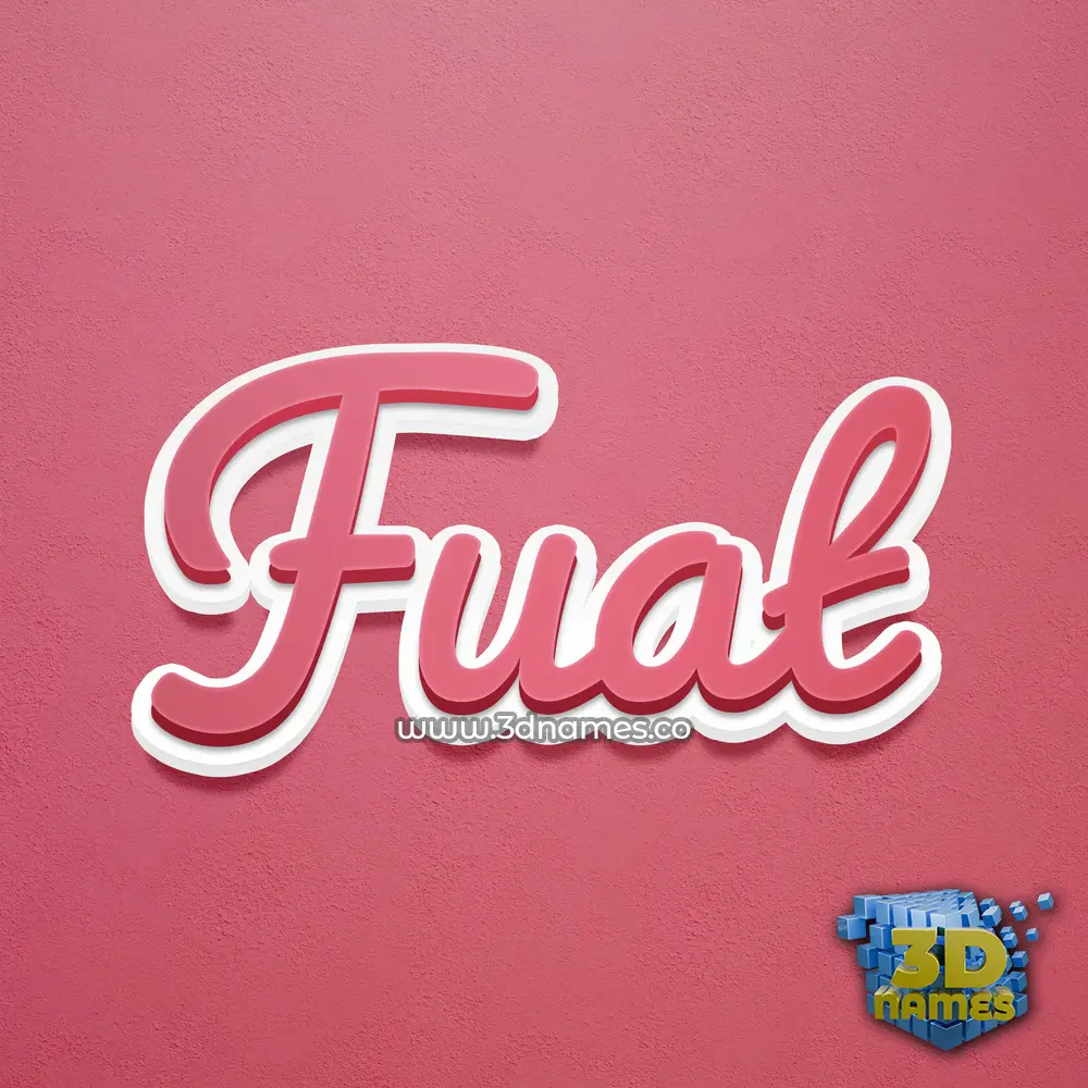 fuat in Red Scribble style - 3D name wallpaper