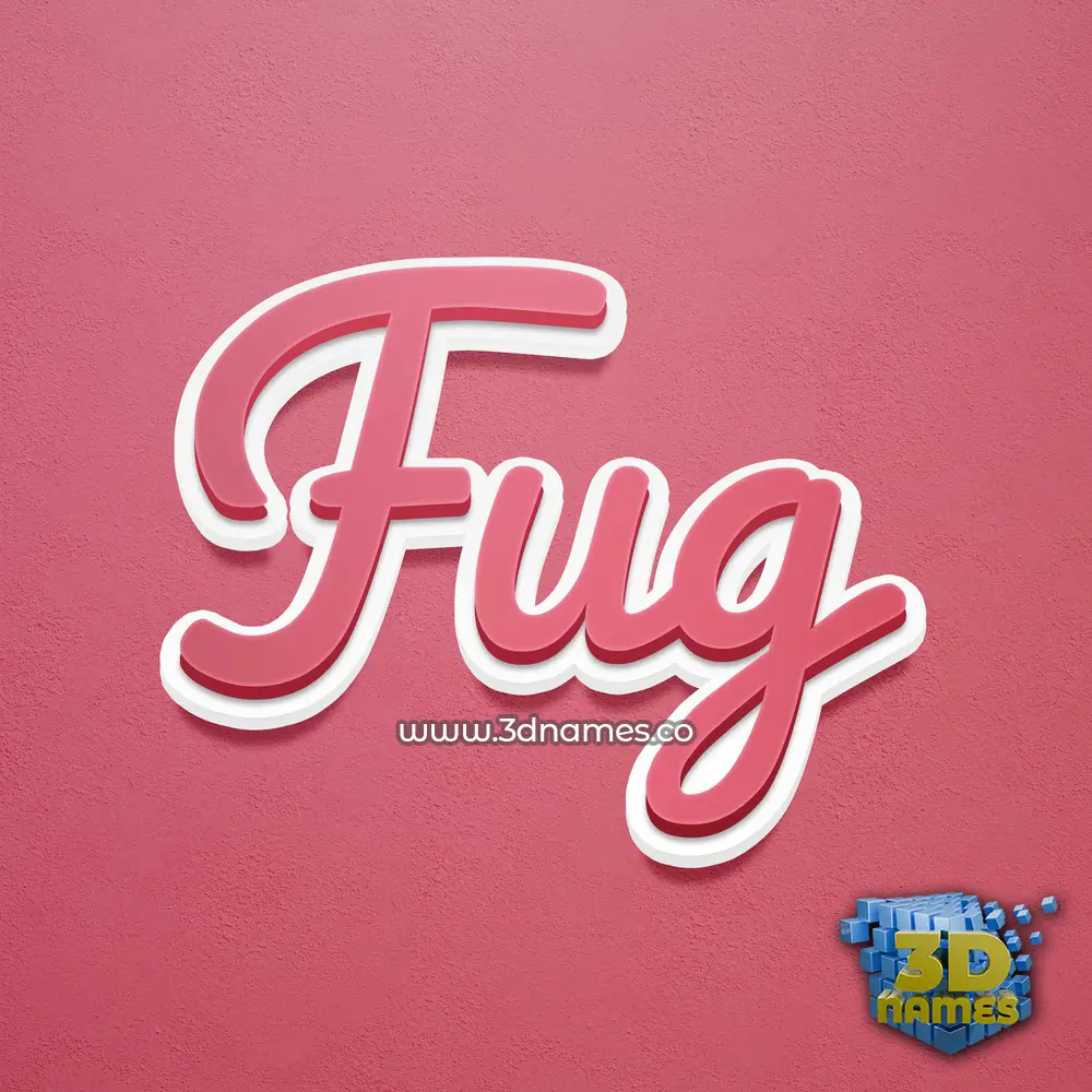 fug in Red Scribble style - 3D name wallpaper