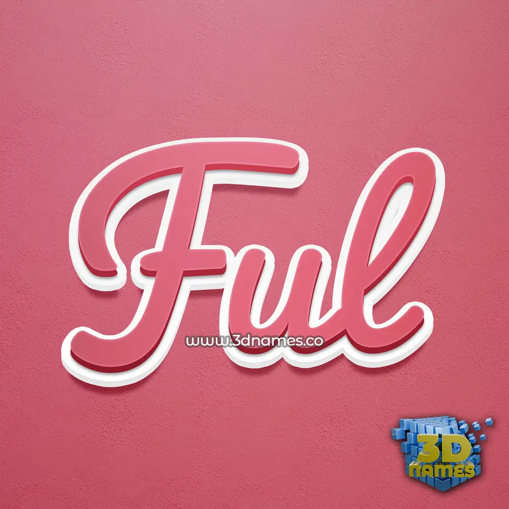ful in Red Scribble style - 3D name wallpaper