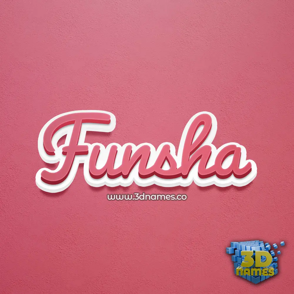 funsha in Red Scribble style - 3D name wallpaper