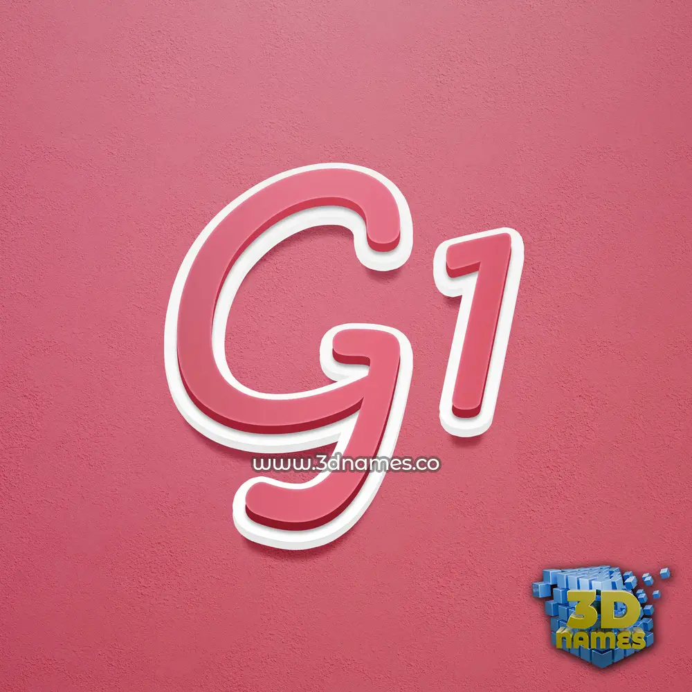 g1 in Red Scribble style - 3D name wallpaper