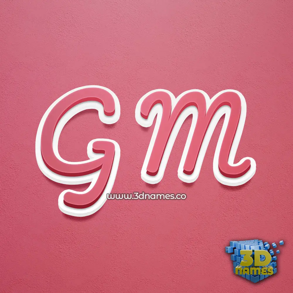 g m in Red Scribble style - 3D name wallpaper