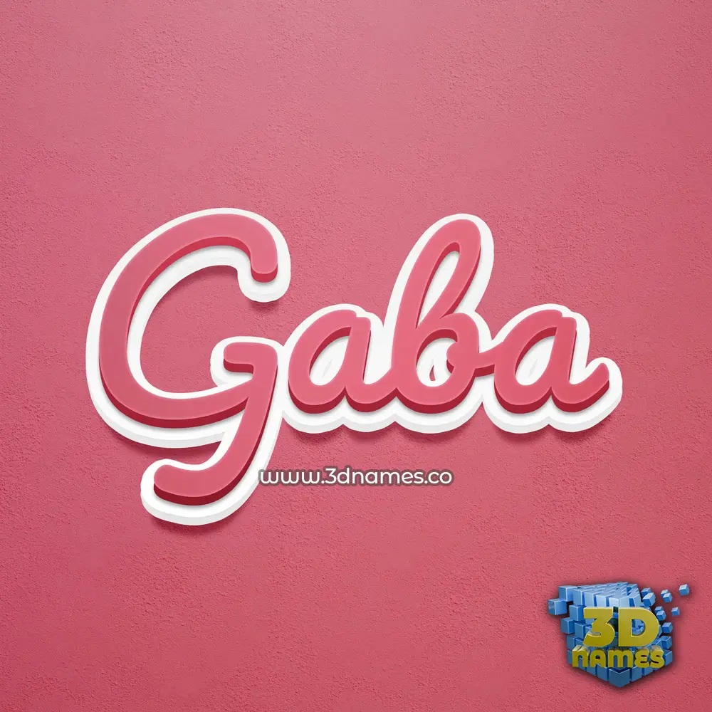 gaba in Red Scribble style - 3D name wallpaper