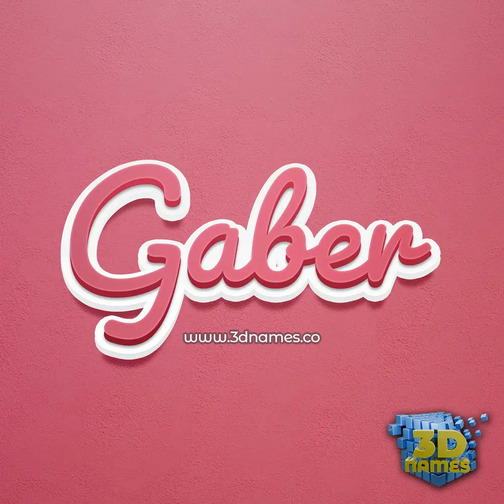 gaber in Red Scribble style - 3D name wallpaper