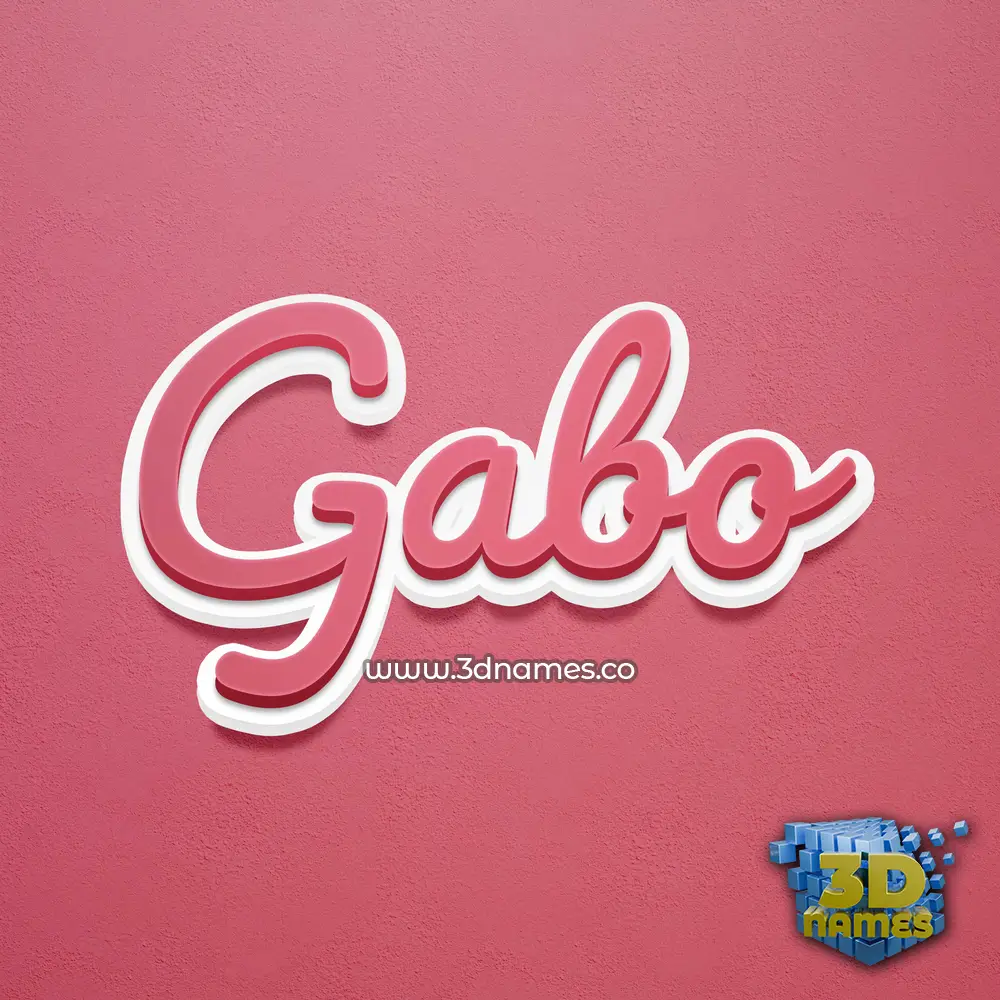 gabo in Red Scribble style - 3D name wallpaper