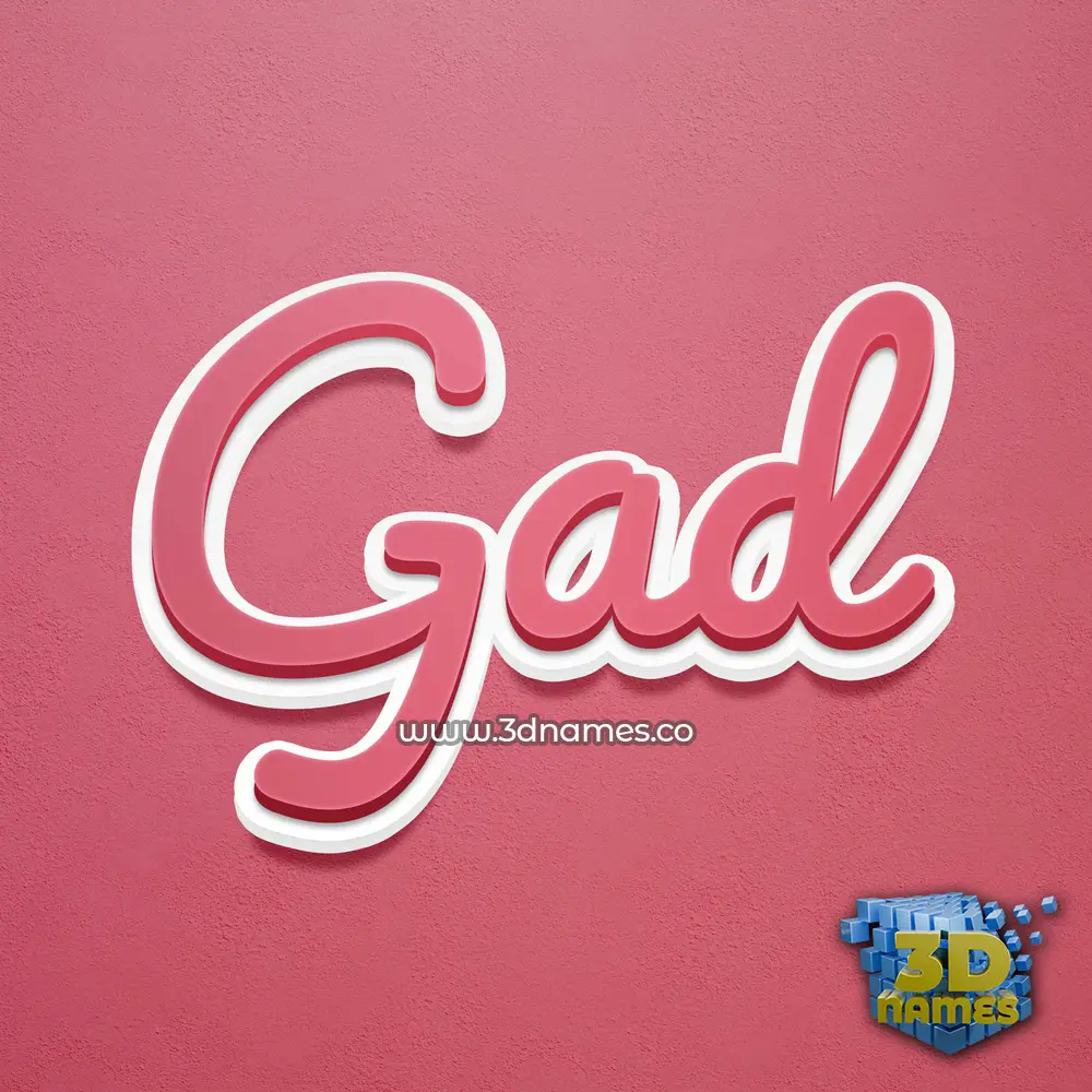 gad in Red Scribble style - 3D name wallpaper