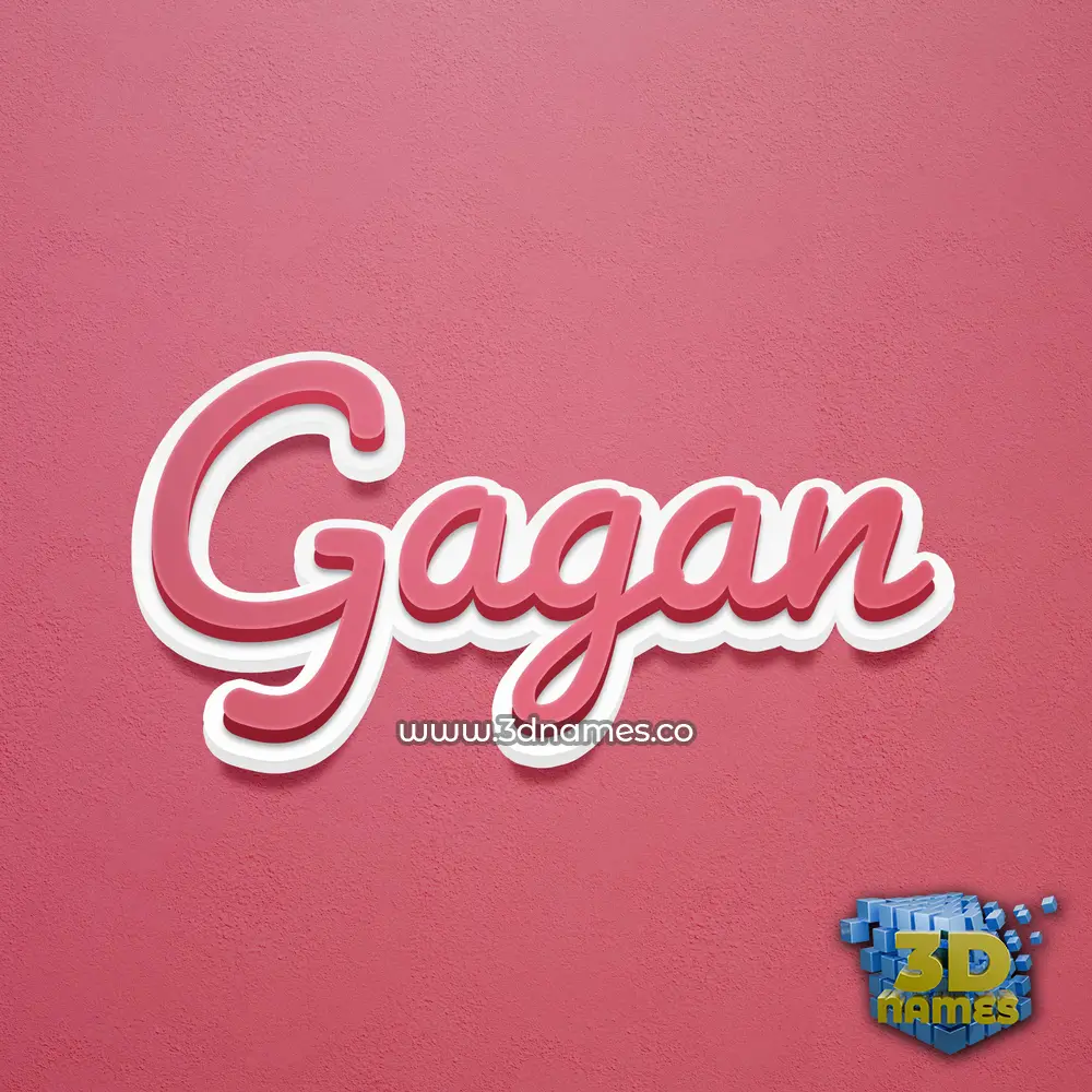 gagan in Red Scribble style - 3D name wallpaper