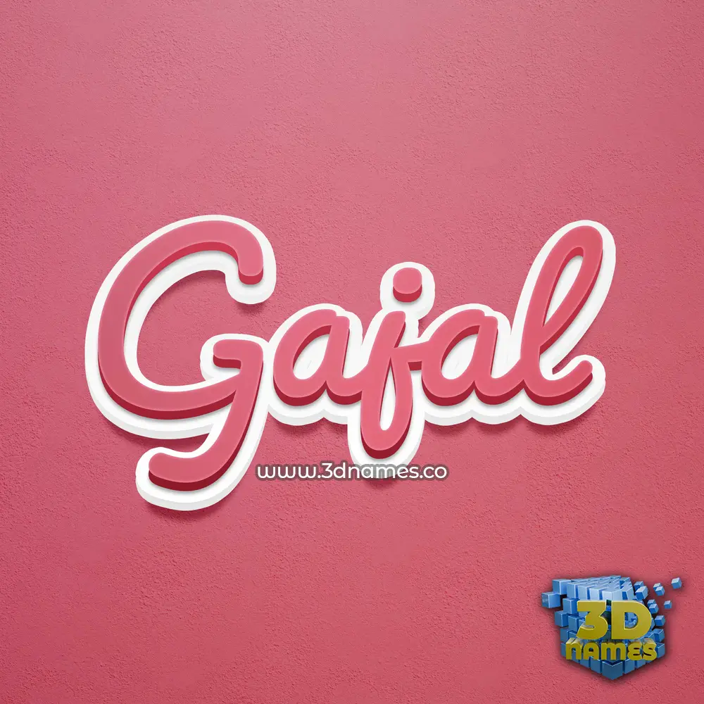 gajal in Red Scribble style - 3D name wallpaper