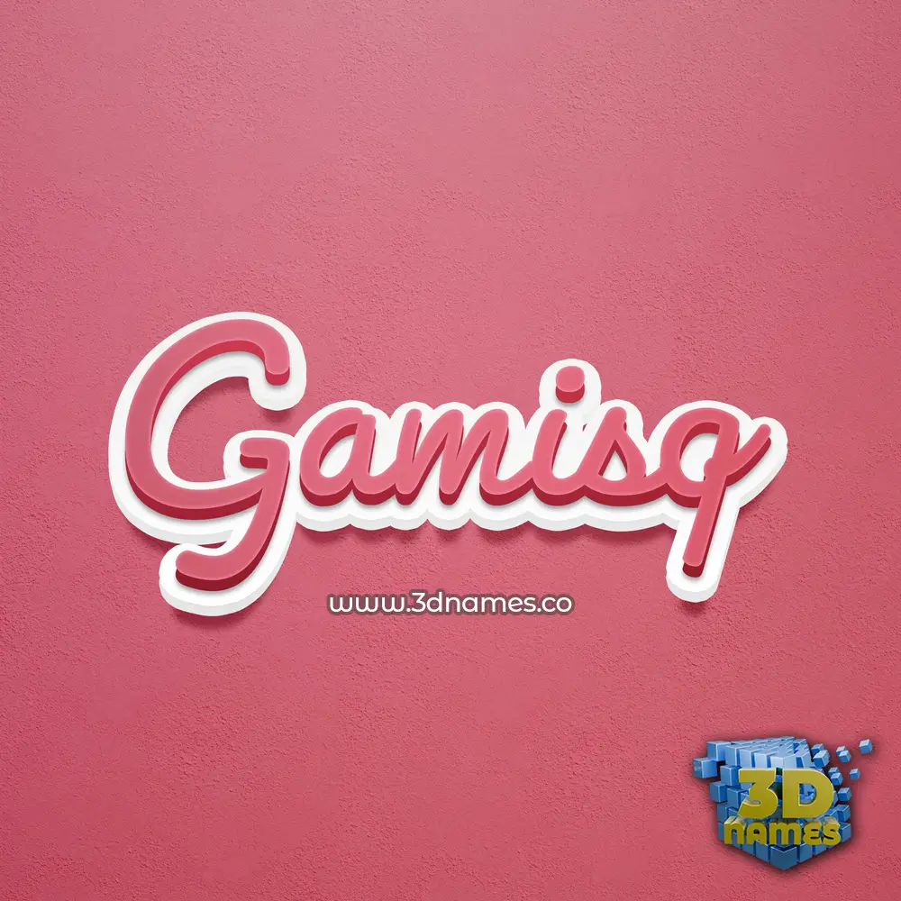 gamisq in Red Scribble style - 3D name wallpaper