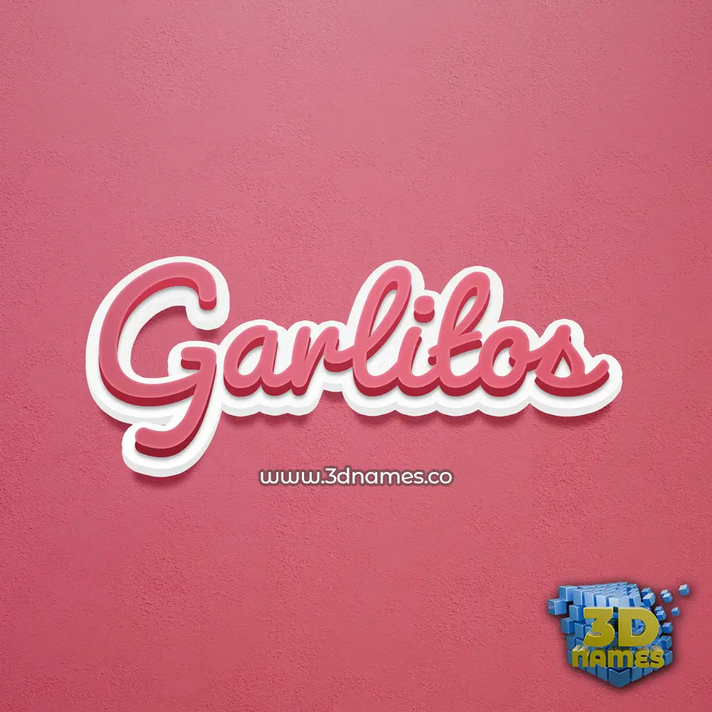 garlitos in Red Scribble style - 3D name wallpaper