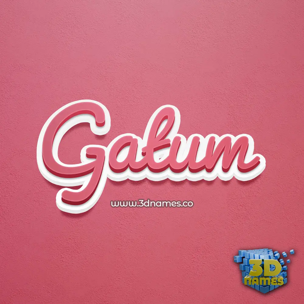 gatum in Red Scribble style - 3D name wallpaper