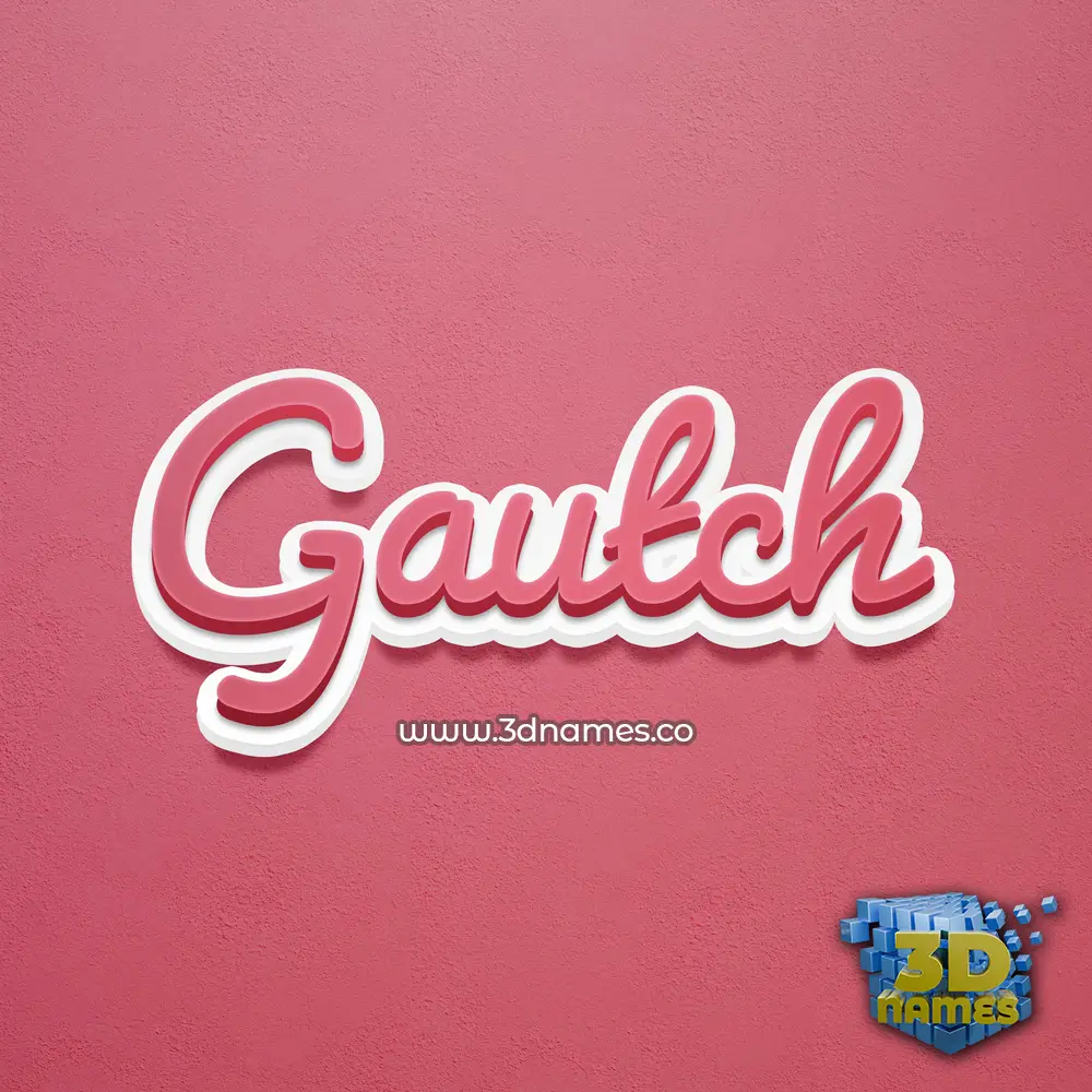 gautch in Red Scribble style - 3D name wallpaper