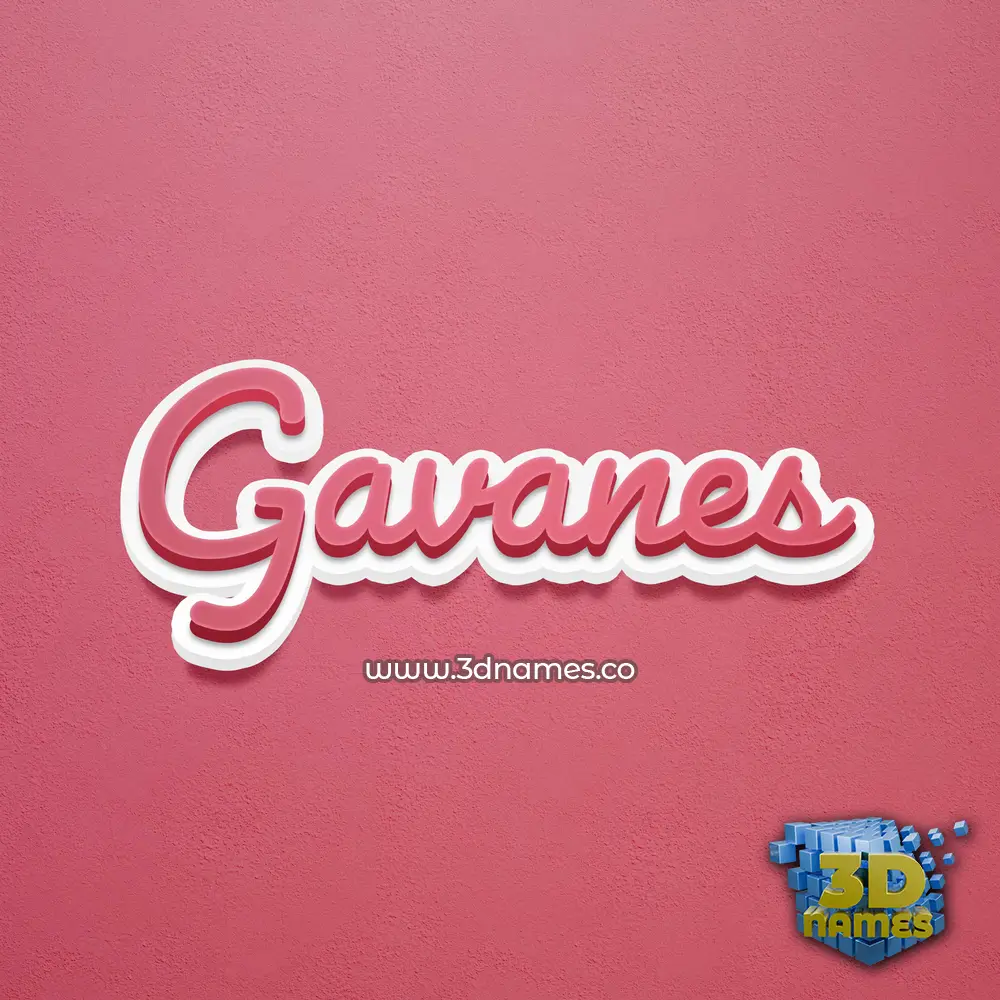 gavanes in Red Scribble style - 3D name wallpaper