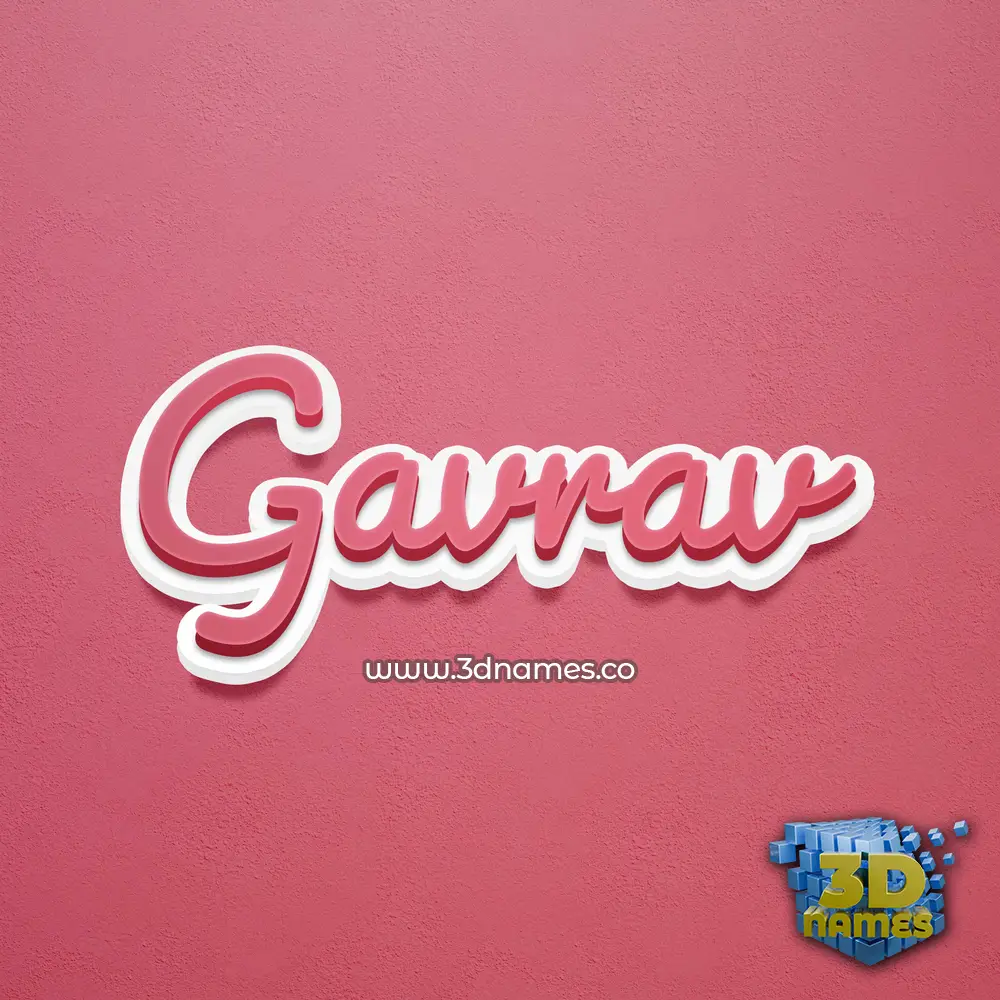 gavrav in Red Scribble style - 3D name wallpaper
