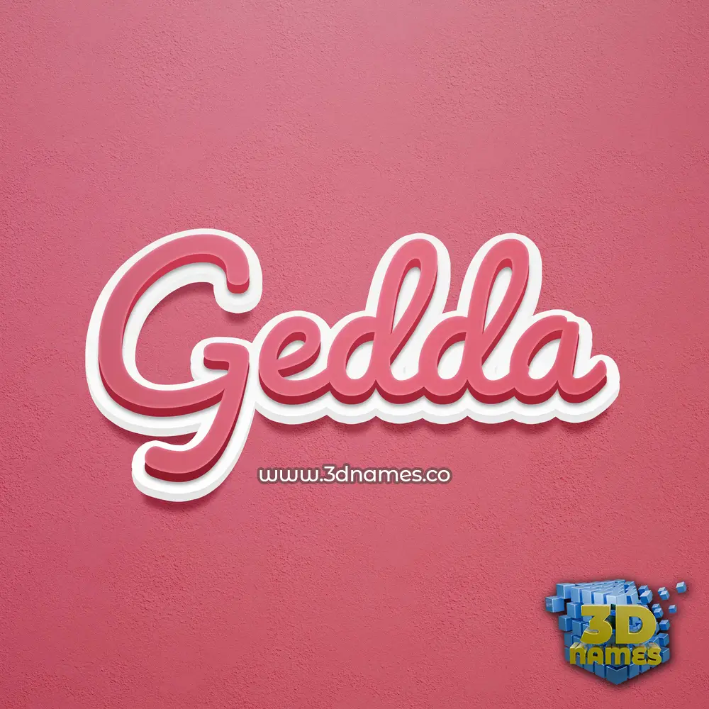 gedda in Red Scribble style - 3D name wallpaper