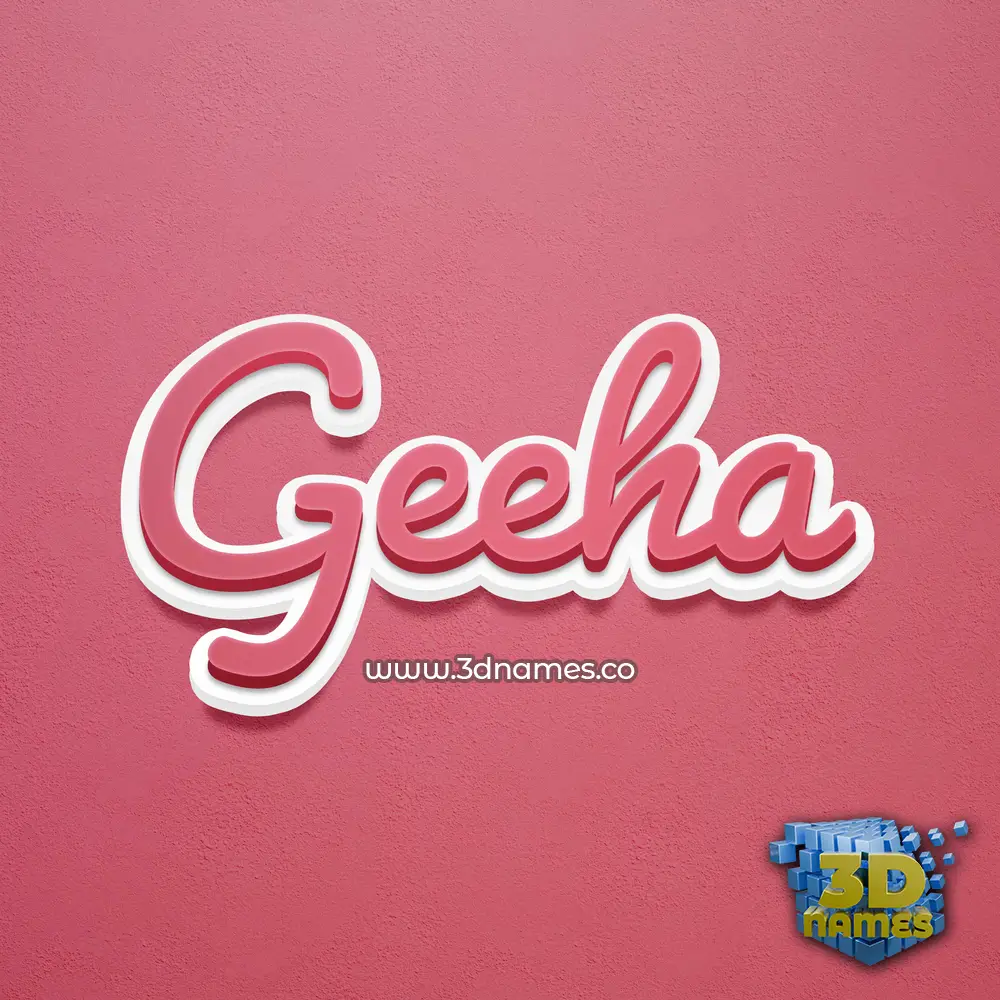 geeha in Red Scribble style - 3D name wallpaper