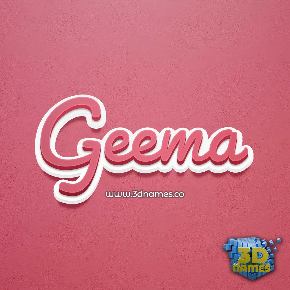 geema in Red Scribble style - 3D name wallpaper