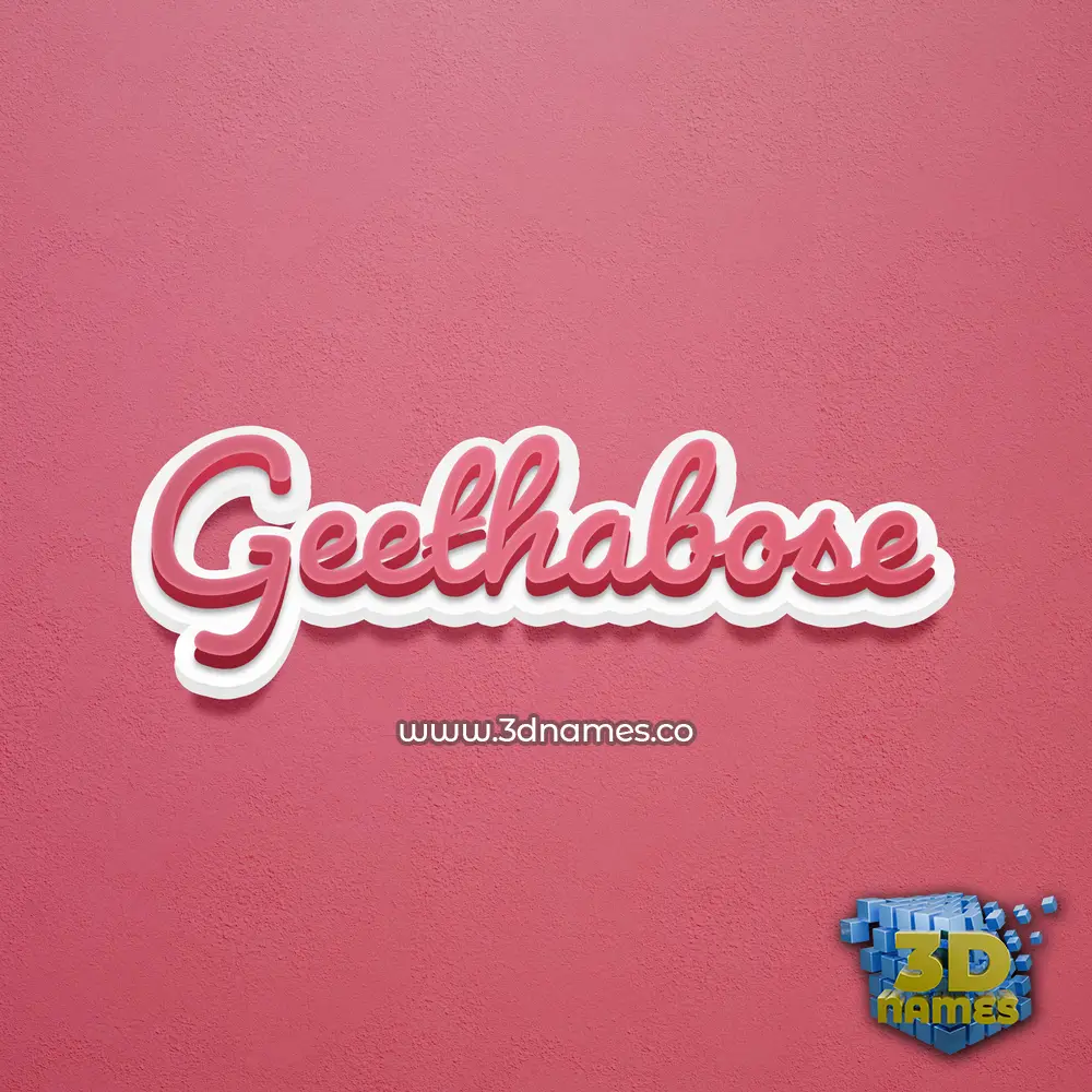 geethabose in Red Scribble style - 3D name wallpaper