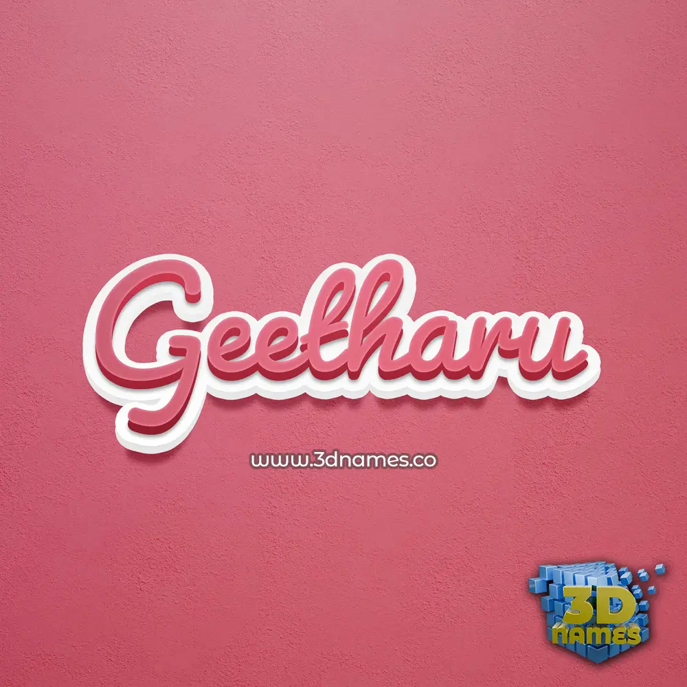 geetharu in Red Scribble style - 3D name wallpaper