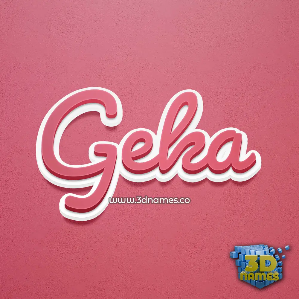 geka in Red Scribble style - 3D name wallpaper
