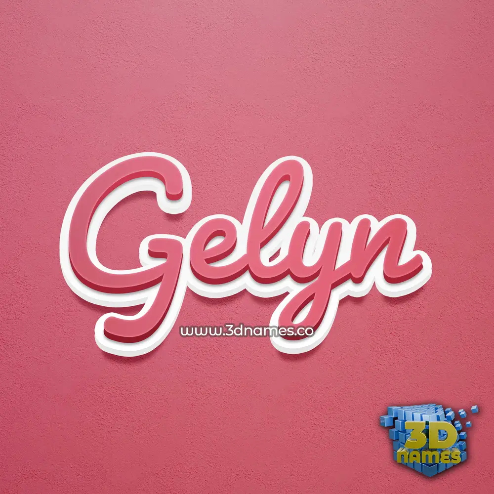gelyn in Red Scribble style - 3D name wallpaper
