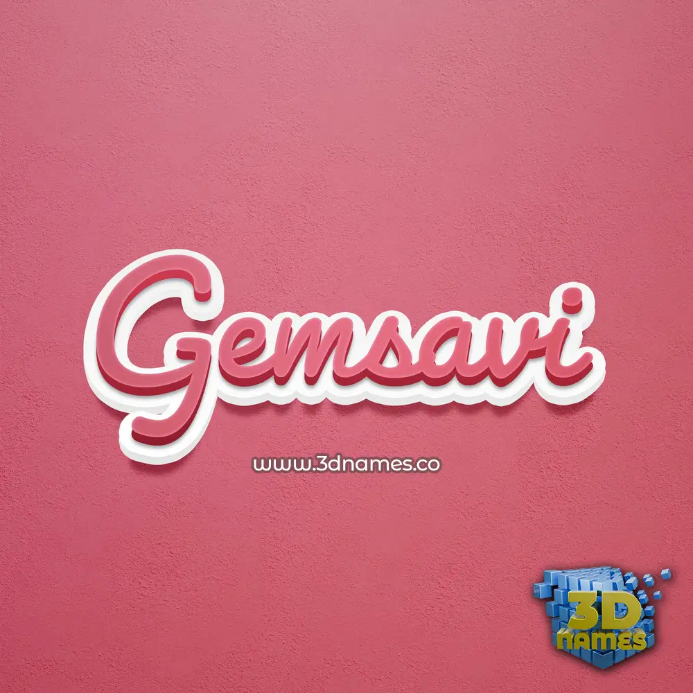 gemsavi in Red Scribble style - 3D name wallpaper