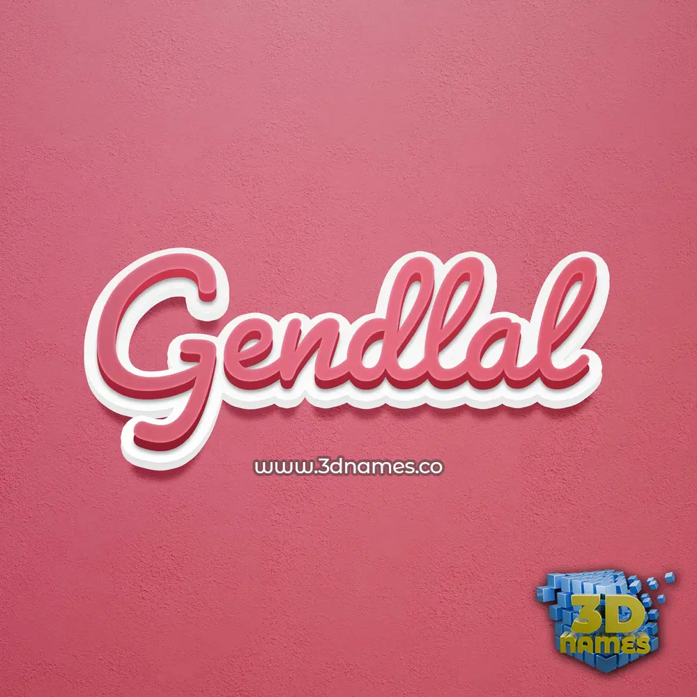 gendlal in Red Scribble style - 3D name wallpaper